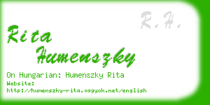 rita humenszky business card